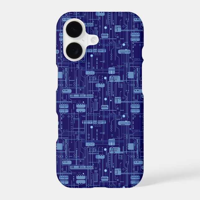Blue Circuit Board Pattern (Back)
