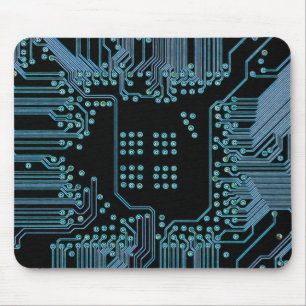 Blue Circuit Mouse Mat