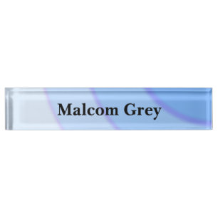 Blue Circular Swirls ombre  Nameplate