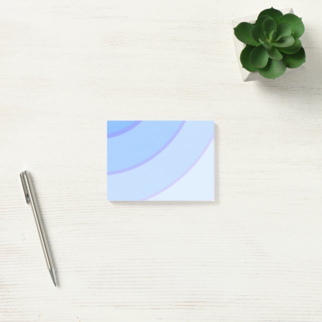 Blue Circular Swirls ombre Post-it Notes (Office)