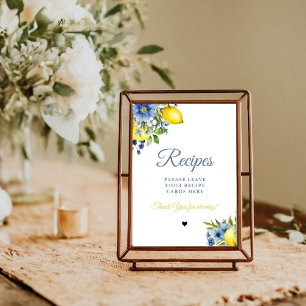 Blue Citrus  Leave your Recipes Bridal shower Poster