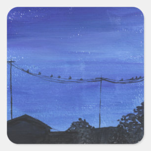 Blue Cityscape Stickers