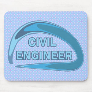 Blue Civil Engineer Mouse Mat