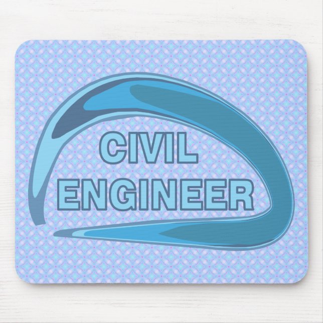 Blue Civil Engineer Mouse Mat (Front)