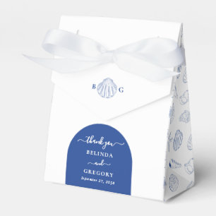 Blue Clam Seashells Coastal Seaside Beach Wedding Favour Box