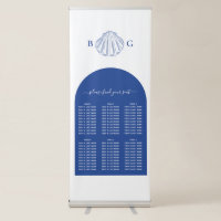 Blue Clam Seashells Coastal Wedding Seating Chart