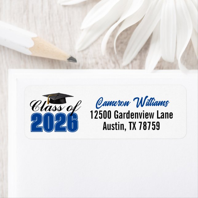 Blue Class of 2026 Graduation Return Address (Insitu)