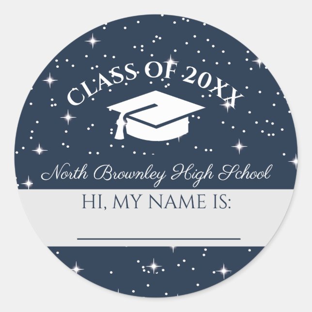Blue Class Reunion Name Tag (Front)