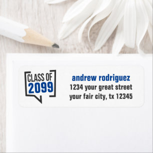 Blue Class Year Speech Bubble Label