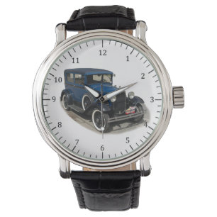 blue classic car watch