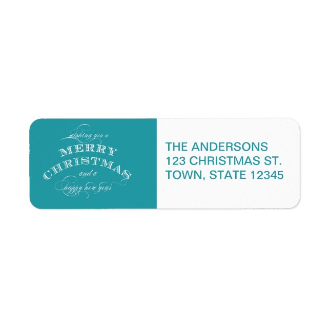 BLUE CLASSIC MERRY CHRISTMAS RETURN ADDRESS (Front)