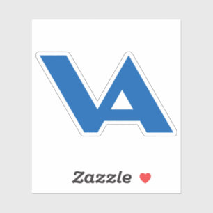 Blue Classic Minimal Letter VA Monogram