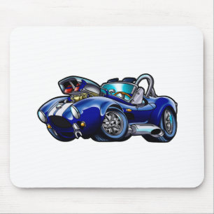Blue classic muscle car Choose background color Mouse Mat