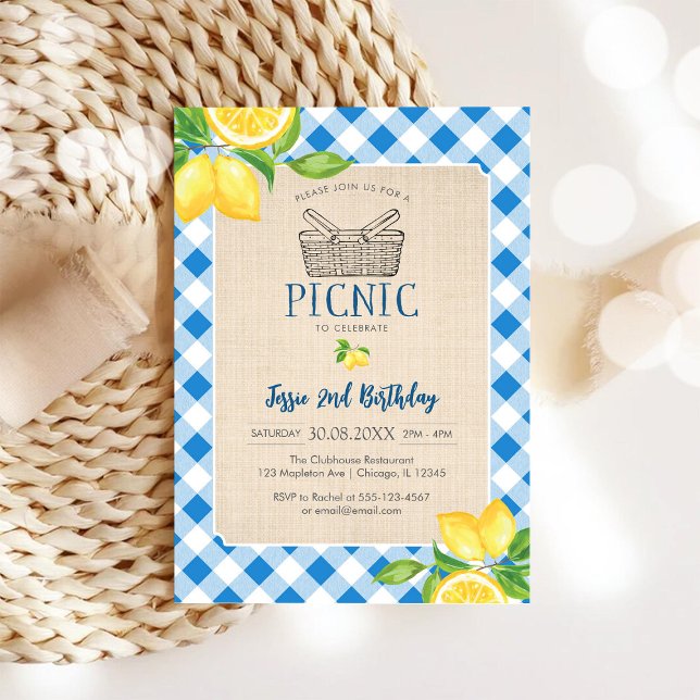 Blue Classic Picnic Birthday Invitation (Creator Uploaded)