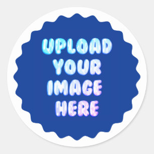 Blue Classic Round Sticker with a Business Logo