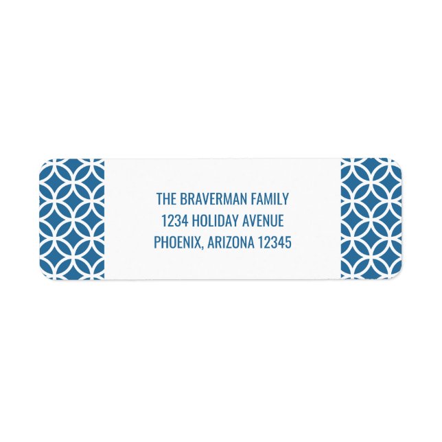 Blue Classy Diamond Holiday Address Labels (Front)