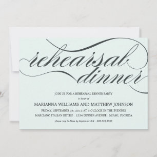 BLUE CLASSY REHEARSAL DINNER   PARTY INVITATION