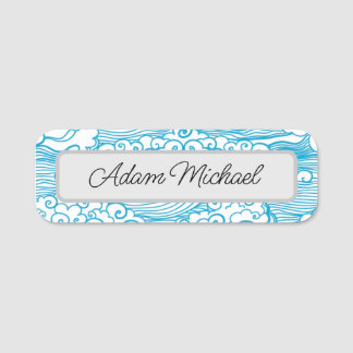 Blue Claud Name Tag Style