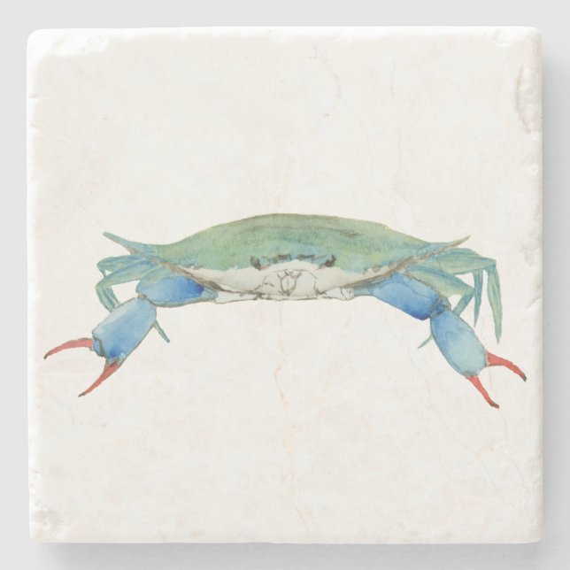 Blue Claw Crab Stone Coaster (Front)