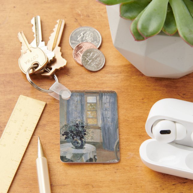Blue Clematis in the Artist's Studio, Anna Ancher Key Ring (Desk)