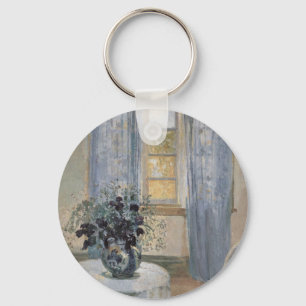 Blue Clematis in the Artist's Studio, Anna Ancher Key Ring