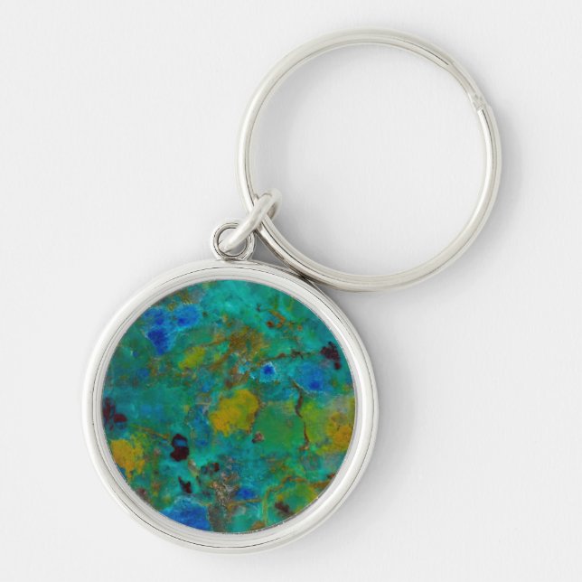 Blue Cliff Chrysocolla Key Ring (Front)