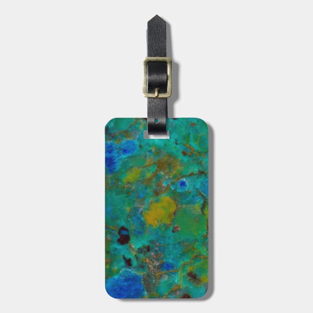 Blue Cliff Chrysocolla Luggage Tag (Front Vertical)