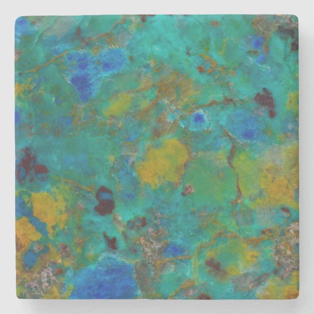 Blue Cliff Chrysocolla Stone Coaster (Front)