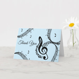 Blue Climactic G Clef Blank Inside Card