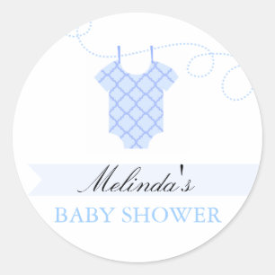Blue clothesline Modern Baby Shower Sticker