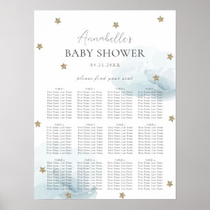 Blue Cloud 9 Stars Baby Shower Seating Chart