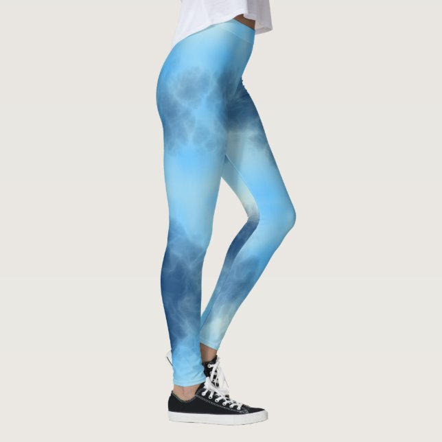 Blue Cloud Abstract Leggings (Right)