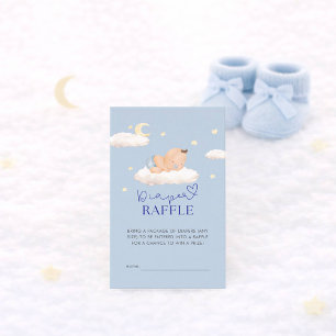 Blue Cloud Baby Boy Shower Diaper Raffle Enclosure Card