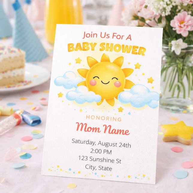 Blue Cloud Baby Shower Invitation (Creator Uploaded)