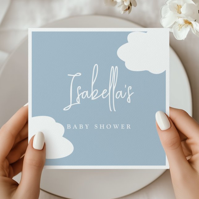 Blue Cloud Baby Shower Sky Napkin (Creator Uploaded)