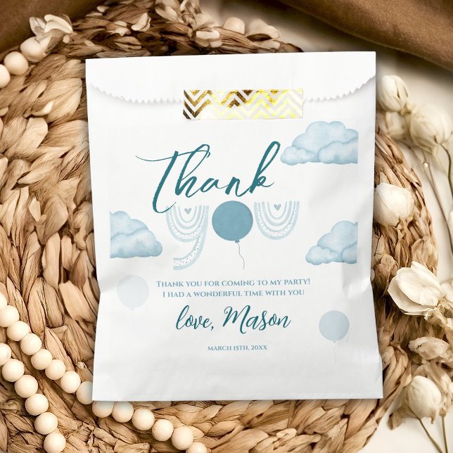 Blue Cloud Boho Mr Onederful Thank You Party Favour Bags (Creator Uploaded)