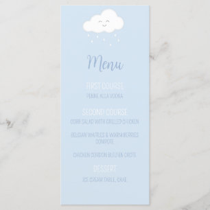 Blue Cloud Boy Baby Shower Menu 