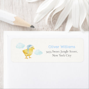 Blue Cloud Chicken Baby Shower Return Address