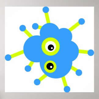 Blue Cloud Germ Poster