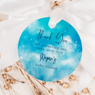 Blue Cloud Nine Baby Shower Favour Tags