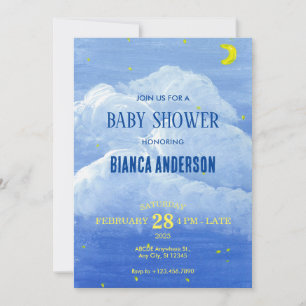 Blue cloud sky Baby Shower Invitation