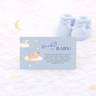 Blue Cloud Star Baby Boy Shower Book Request Enclosure Card