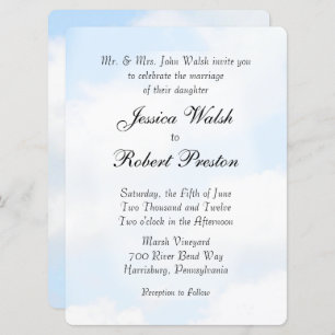 Blue Cloud Wedding Invitations