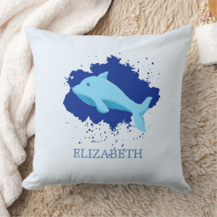 blue cloud with whale name customised cushion