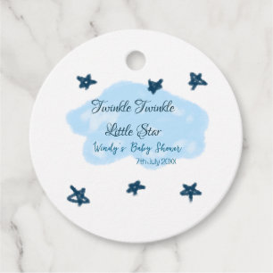 Blue clouds twinkle Twinkle Little Star baby showe Favour Tags