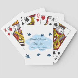 Blue clouds twinkle Twinkle Little Star baby showe Playing Cards