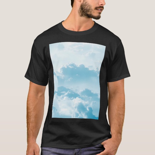 Blue Cloudy Beautiful Sky View- Bestseller T-Shirt (Front)