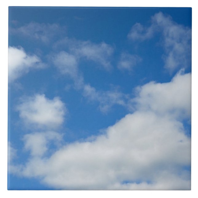 Blue cloudy sky Ceramic Tile (Front)