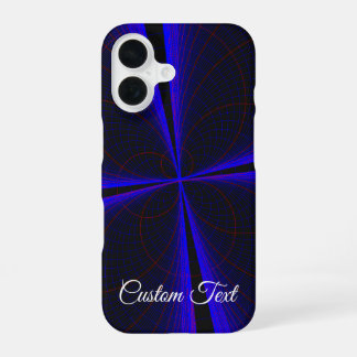 Blue Clover Leaf Geometric iPhone 16 Case