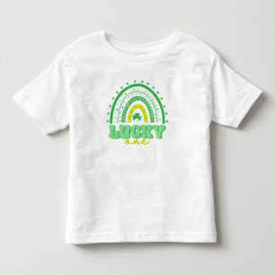 Blue Clover & Rainbow Lucky One First Birthday  Toddler T-Shirt